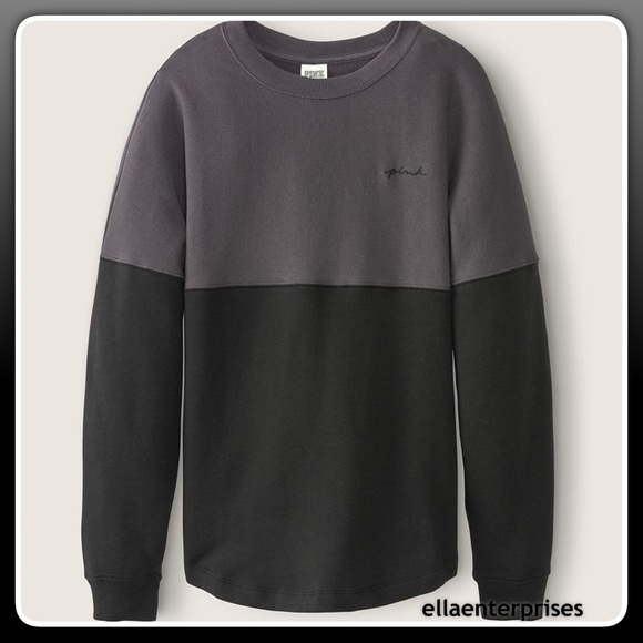 VS Pink Gray Black Colorblock Varsity Crew Tunic - Picture 2 of 4